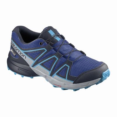 Salomon SPEEDCROSS CLIMASALOMON™ WATERPROOF - Lasten Polkujuoksukengät - Laivastonsininen/Sininen